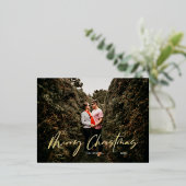 Carte Postale De Vacances En Aluminium Joyeux Noël Script moderne (Debout devant)