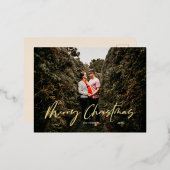 Carte Postale De Vacances En Aluminium Joyeux Noël Script moderne (Recto/Verso)