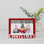 Carte Postale De Vacances En Aluminium Joyeux Noël Script Photo Simple Modern (Debout devant)