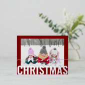 Carte Postale De Vacances En Aluminium Joyeux Noël Script Photo Simple Modern (Debout devant)