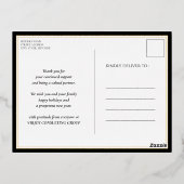 Carte Postale De Vacances En Aluminium Joyeux Nouvel An Black Gold Script Moderne (Verso)