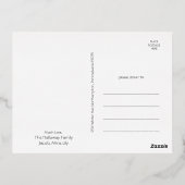 Carte Postale De Vacances En Aluminium Joyeux script de Noël moderne Cinq Photo Gold (Verso)