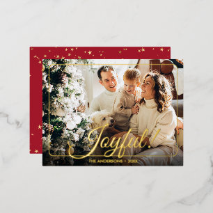 Carte Postale De Vacances En Aluminium Joyeux, Votre Photo, Nom & Message Or