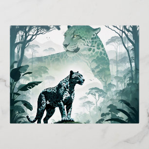 Carte Postale De Vacances En Aluminium La faune léopard L'environnement animalier La jung