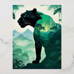 Carte Postale De Vacances En Aluminium La faune léopard L'environnement animalier La jung