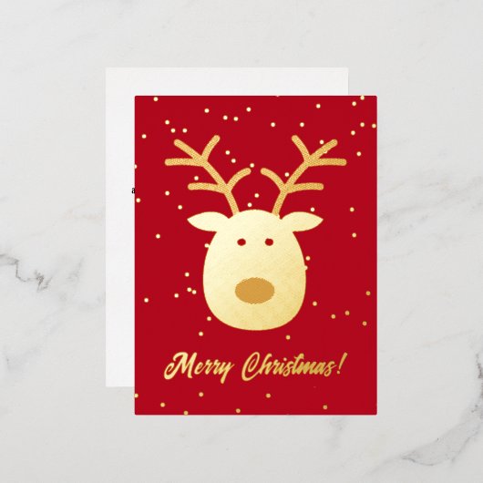 Carte Postale De Vacances En Aluminium La mignonne Rudolph Noël aux rennes (Recto/Verso)