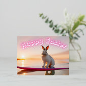 Carte Postale De Vacances En Aluminium Lapin surfeur (Debout devant)