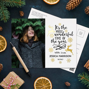 Carte Postale De Vacances En Aluminium Le Temps Le Plus Merveilleux De L'Année Réel