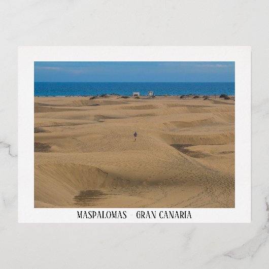 Carte Postale De Vacances En Aluminium Les dunes de Maspalomas (Recto)