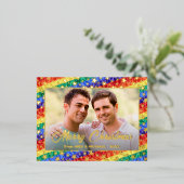 Carte Postale De Vacances En Aluminium LGBT drapeau arc-en-ciel étoile sur mesure (Debout devant)