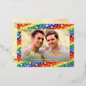 Carte Postale De Vacances En Aluminium LGBT drapeau arc-en-ciel étoile sur mesure (Recto/Verso)