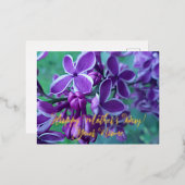 Carte Postale De Vacances En Aluminium Lilac variété de couleurs (Recto/Verso)