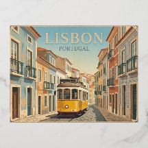 Lisbon Portugal Vintage Travel Postcard