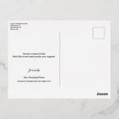 Carte Postale De Vacances En Aluminium Logo Black Gold personnalisé Merci d'affaires (Verso)