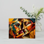 Carte Postale De Vacances En Aluminium Love Cubism (Debout devant)