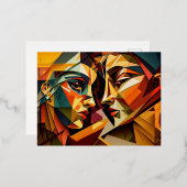 Carte Postale De Vacances En Aluminium Love Cubism (Recto/Verso)