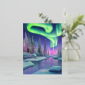 Carte Postale De Vacances En Aluminium Lumières du Nord (Debout devant)