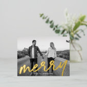 Carte Postale De Vacances En Aluminium Luxe Merry Photo (Debout devant)