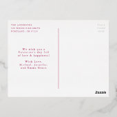 Carte Postale De Vacances En Aluminium Ma première Saint Valentin Fuchsia Saint Valentin (Verso)