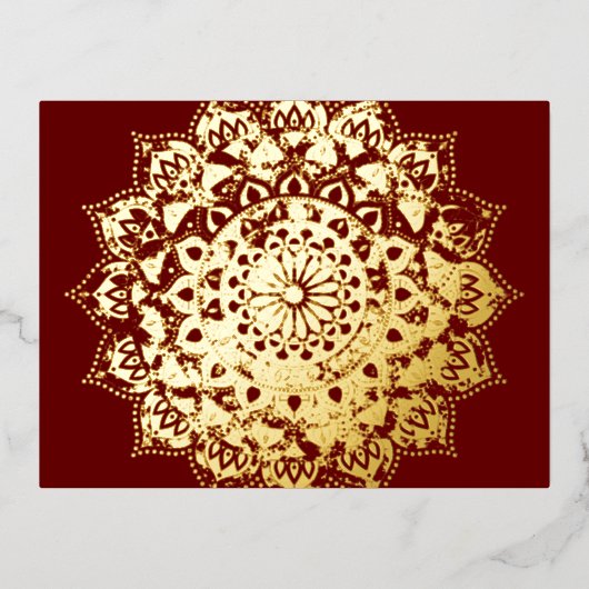 Carte Postale De Vacances En Aluminium Mandala Inde Style 1 (Recto)