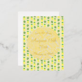 Carte Postale De Vacances En Aluminium Mariage d'été tropical Ananas et Palm Feuille (Recto/Verso)