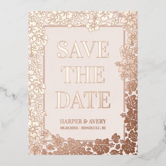 Carte Postale De Vacances En Aluminium Mariage Hawaii Enregistrer La Date (Recto)