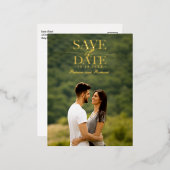 Carte Postale De Vacances En Aluminium Mariage Moderne Et Design Enregistrer La Date Phot (Recto/Verso)