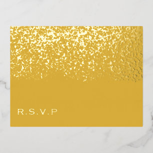 Carte Postale De Vacances En Aluminium Mariage Tumérique et Gold Foil RSVP