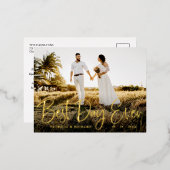 Carte Postale De Vacances En Aluminium Meilleure journée jamais mignon Merci Mariage Phot (Recto/Verso)