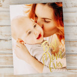 Carte Postale De Vacances En Aluminium Meilleure maman jamais simple photo personnalisée<br><div class="desc">Ce design simple et moderne est composé de typographie de police manuscrite et d'ajouter une photo personnalisée.</div>