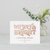 Carte Postale De Vacances En Aluminium Merry & Bright Retro (Debout devant)