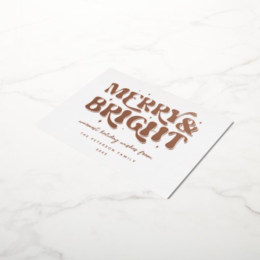 Carte Postale De Vacances En Aluminium Merry & Bright Retro (Rotation)