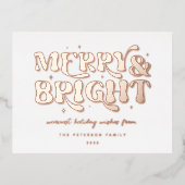 Carte Postale De Vacances En Aluminium Merry & Bright Retro (Recto)