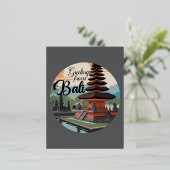 Carte Postale De Vacances En Aluminium Message du signe Bali (Debout devant)