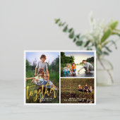 Carte Postale De Vacances En Aluminium Mieux Ensemble Trois Photos (Debout devant)