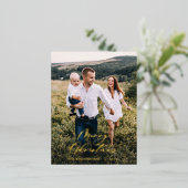 Carte Postale De Vacances En Aluminium Minimum moderne 1 photo Noël élégant script F (Debout devant)