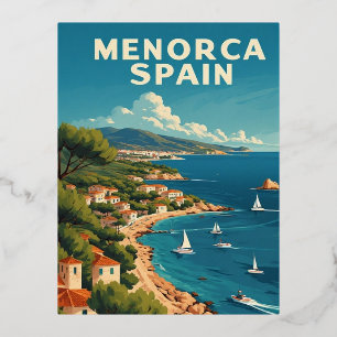 Carte Postale De Vacances En Aluminium Minorque Espagne