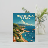 Carte Postale De Vacances En Aluminium Minorque Espagne (Debout devant)