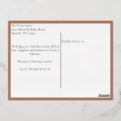 Carte Postale De Vacances En Aluminium Mocha Brown En vichy Plaid Motif Photo Noël (Verso)