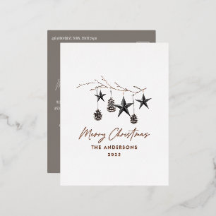 Carte Postale De Vacances En Aluminium Moderne élégant budget scandi Noël botanique