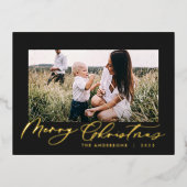 Carte Postale De Vacances En Aluminium Moderne feuillage minimal 1 script photo élégant (Recto)