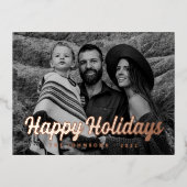 Carte Postale De Vacances En Aluminium Moderne Simple Cursive Script Grey Photo de famill (Recto)