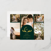 Carte Postale De Vacances En Aluminium Monogramme biologique 5 photo (Recto/Verso)