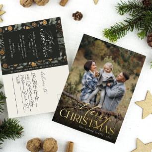 Carte Postale De Vacances En Aluminium Moody Botanical Vertical Photo Gold