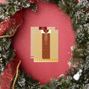 Carte Postale De Vacances En Aluminium moquette rouge et beige avec bordure rouge