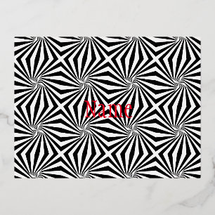 Carte Postale De Vacances En Aluminium Motif rayonnant noir et blanc Thunder_Cove