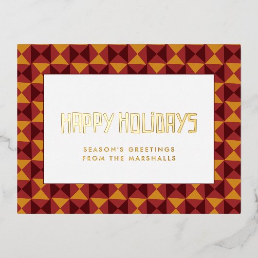 Carte Postale De Vacances En Aluminium Motif rétro milieu du siècle Joyeuses Fêtes (Recto)