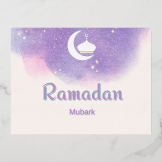Carte Postale De Vacances En Aluminium Moubarak pourpre du Ramadan