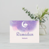 Carte Postale De Vacances En Aluminium Moubarak pourpre du Ramadan (Debout devant)