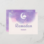 Carte Postale De Vacances En Aluminium Moubarak pourpre du Ramadan (Recto/Verso)
